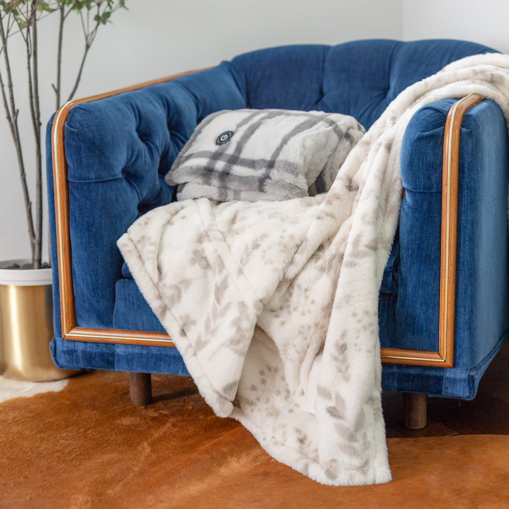 Printed VelvetLoft® Faux Fur Heated Throw