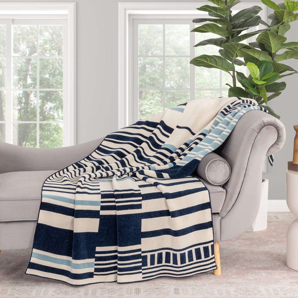 Striped Chenille Knit Throw