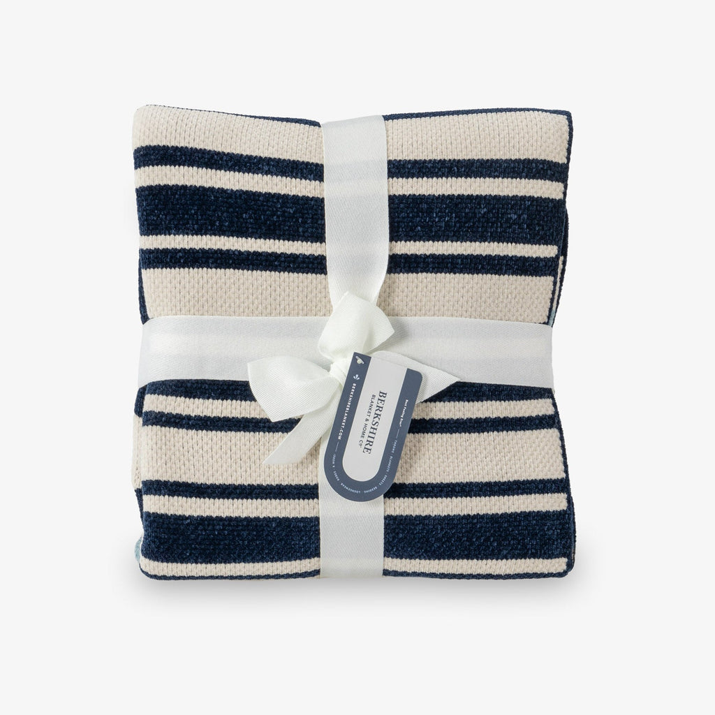 Striped Chenille Knit Throw