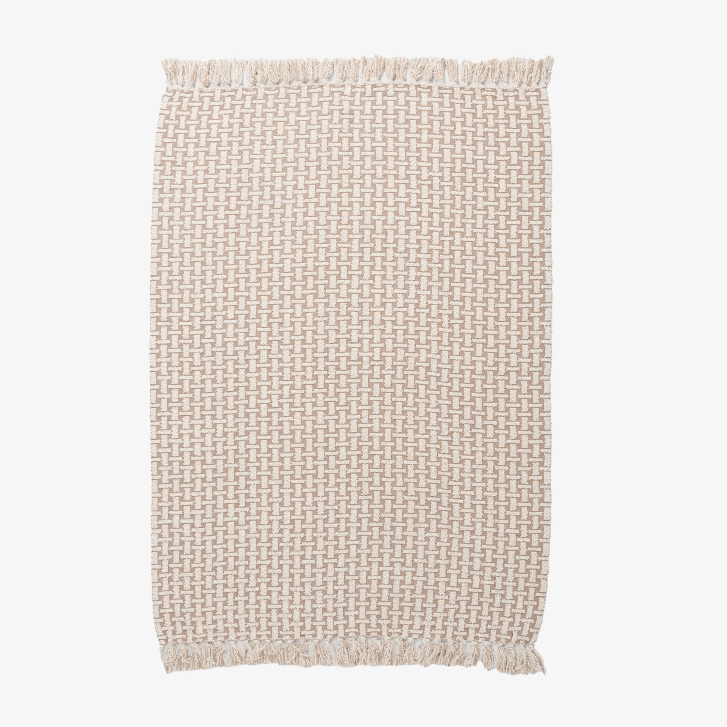 Basket Weave Tassel Throw