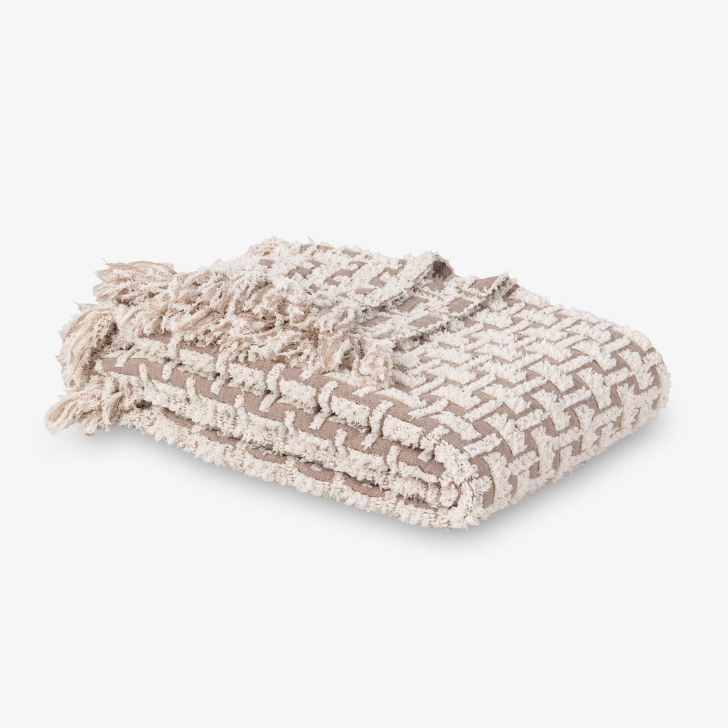 Basket Weave Tassel Throw