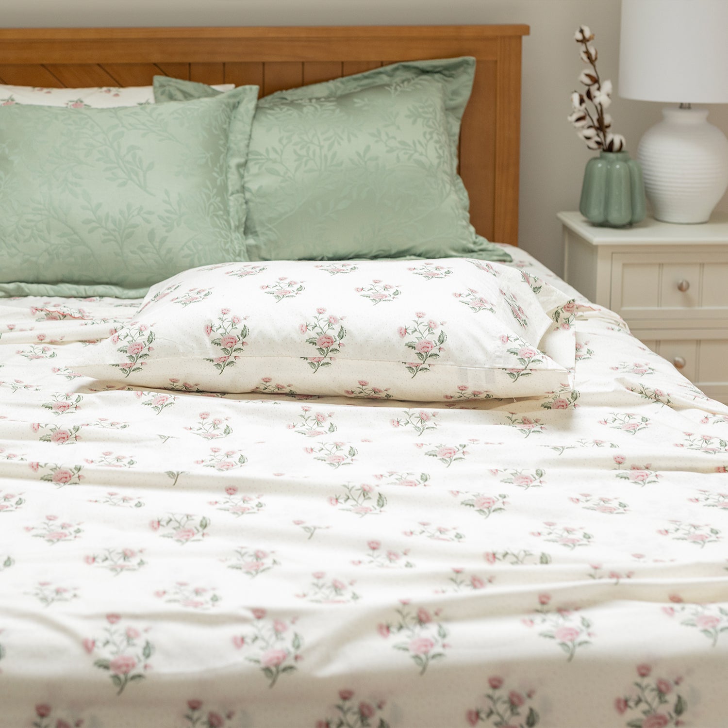 Floral Cotton Percale Sheet Set