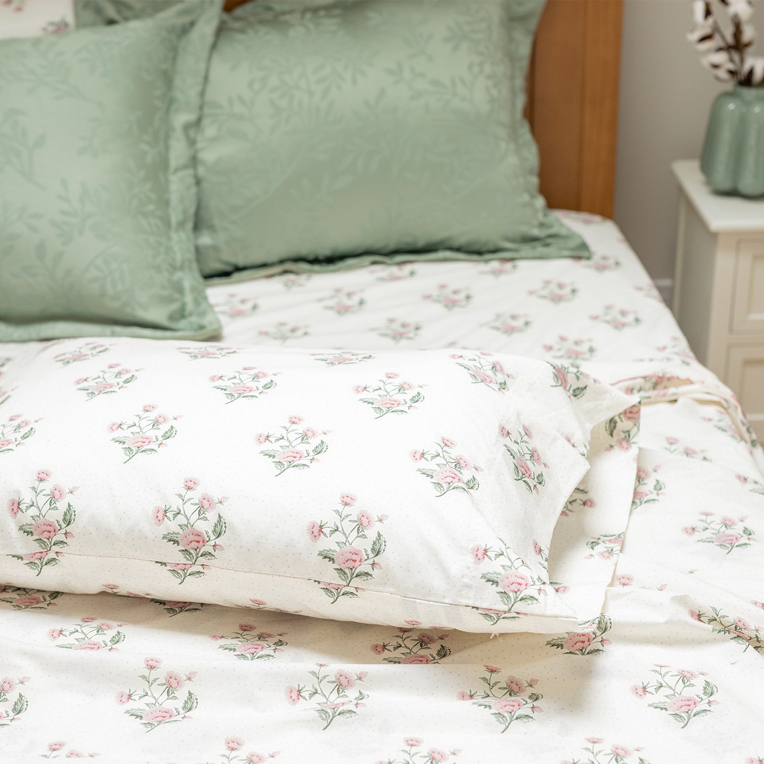Floral Cotton Percale Sheet Set