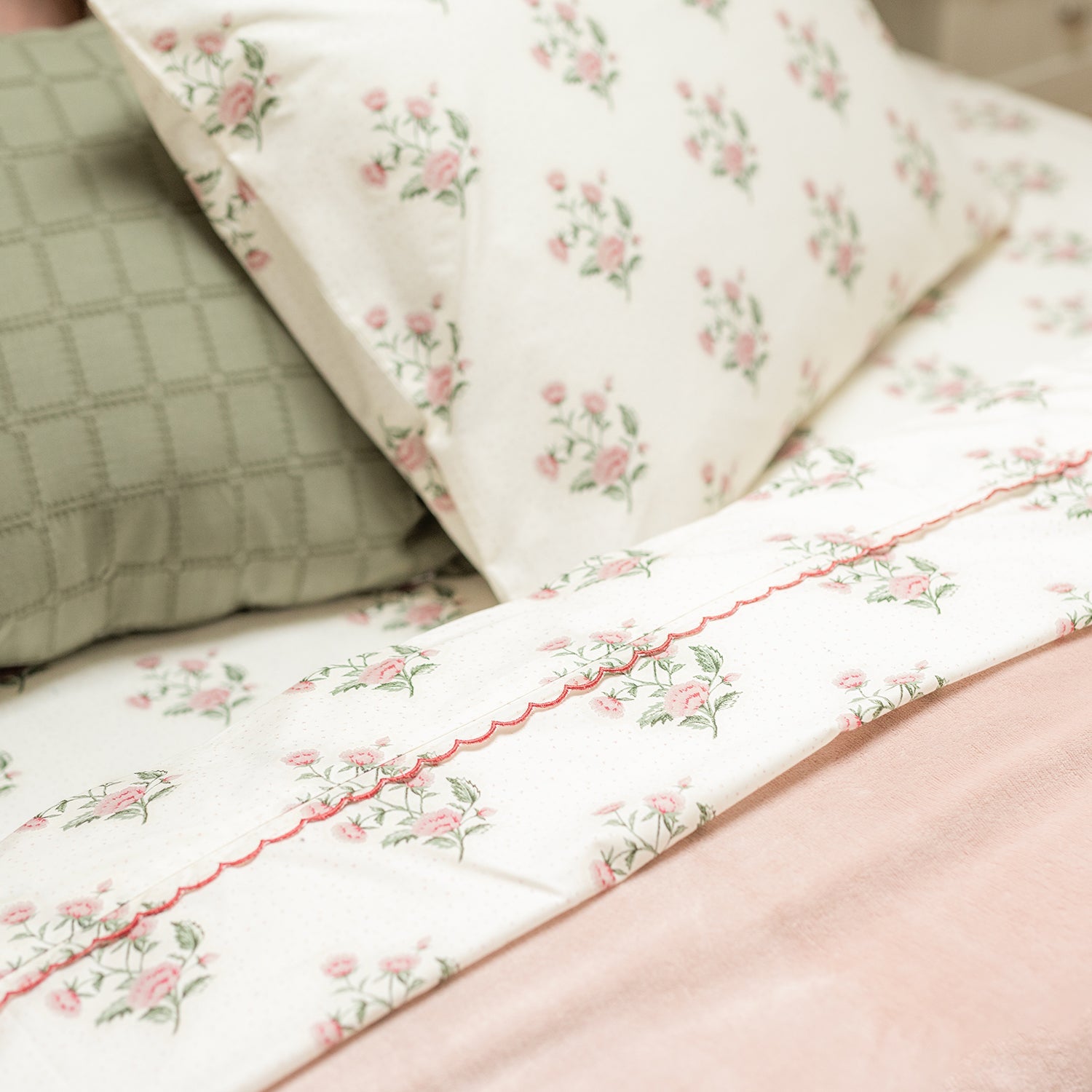 Floral Cotton Percale Sheet Set