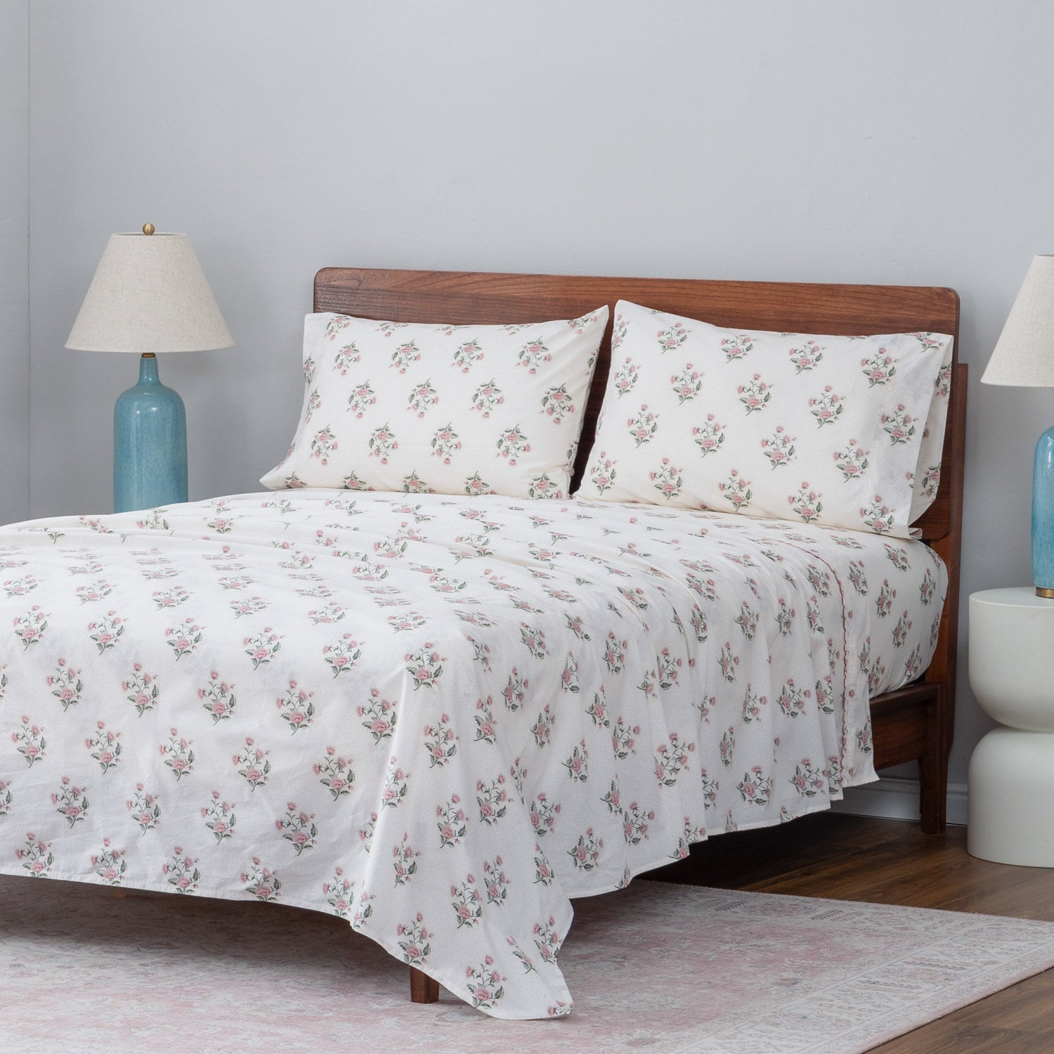 Floral Cotton Percale Sheet Set