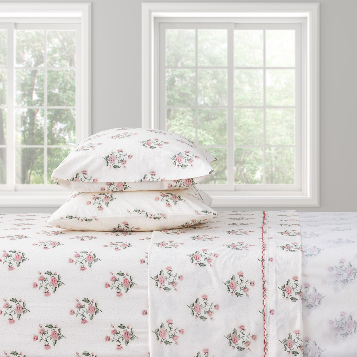 Floral Cotton Percale Sheet Set